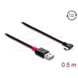 Cable USB DeLOCK 81545 0.5 m USB A a USB C USB 2.0 Rojo Negro