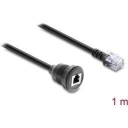 Cable Delock RJ12 1 metro blindado con enchufe empotrado