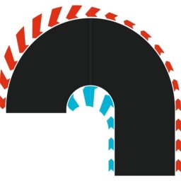 Pieza de pista Carrera HYBRID Curva de horquilla 180° L/R para extensiones