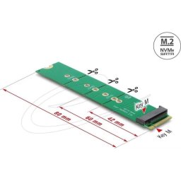 Adaptador Delock M.2 Key M macho a ranura M.2 para SSDs SATA y NVMe