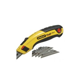 Stanley Fatmax Cuchillo De Utilidad Retráctil 5 Unidades Con Hojas De Carburo De Tungsteno, Sistema Instant Change Sin Herramientas, 4 Posiciones De Corte, Cuerpo De Acero Bi-material