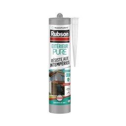 Rubson Pure Sellador Exterior Transparente Para Juntas 280 Ml, Resistente A La Intemperie, Cartucho Con Boquilla Aplicadora, Sellado Discreto