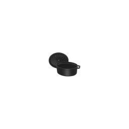 Cocotte De Hierro Fundido Oval Staub 33 Cm, 6,7 L Negra, Esmalte Interior, Compatible Con Inducción Y Horno, Tapa Con Relieve Para Condensación