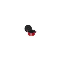 Cocotte Redonda Staub De Hierro Fundido Esmaltado 28 Cm, Rojo Cereza, 6,7 L Con Tapa Hermética Auto-bastante