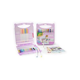 Rotuladores De Fieltro Lavables Crayola Create & Color, 65 Unidades Pastel, Punta Cónica, Estuche Morado Y Hojas Para Colorear, Recomendado +4 Años
