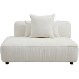 Unique Chaiselongue izquierda en tela bouclé blanco roto LELACO
