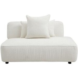 Unique Chaiselongue derecha en tela bouclé blanco roto LELACO