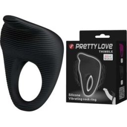 Pretty love Anillo Vibrador Thimble Negro 1 ud