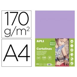 Cartulina apli din a4 170g/m2 violeta paquete de 50 hojas