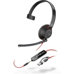 Auriculares Poly Blackwire 5210 con cable USB-C y 3,5 mm para oficina negro