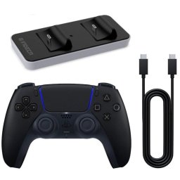 Sony DualSense V3 Midnight Black Mando Inalámbrico para PS5 + Cable + Indeca Cargador Dual