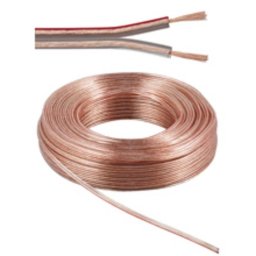 Cable de altavoz 2,5 mm² de cobre OFC transparente de 25 metros