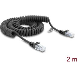 Cable de Red Delock RJ50 Ultraflexible CAT5e 2m Negro