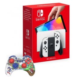 Nintendo Switch OLED Blanca + Mando Gaming Turtle Beach Realmz Wireless Sonic Green Hill Zone Multicolor
