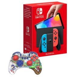 Nintendo Switch OLED Azul Neón/Rojo Neón + Turtle Beach Realmz Wireless Sonic Green Hill Zone
