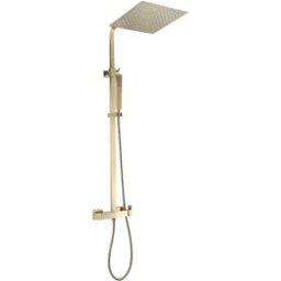 Square II columna de ducha cuadrada mecánica oro cepillado Essebagno