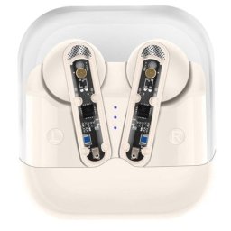 Kinsi AKZ-S26 Auriculares Inalámbricos con Funda Transparente Blanco