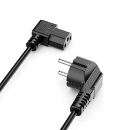 Cable de alimentación universal COOL LXBRNDTR 1,8 m negro con conector angular