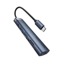 Docking station Vention THJHB 6en1 USB-C a HDMI 4K/USB 3.0/SD/PD Gris