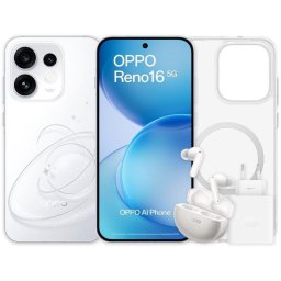 OPPO Reno16 5G 8GB 512GB 6.32" Blanco Incluye Enco X3s, Funda y Cargador 80W