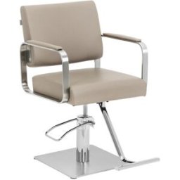 physa Sillón de peluquería con reposapiés - 50 - 66 cm - 200 kg - beis/plateado 10040889