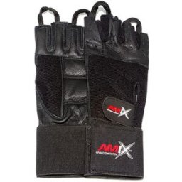 Amix Guantes de Muñequera Color Negro L