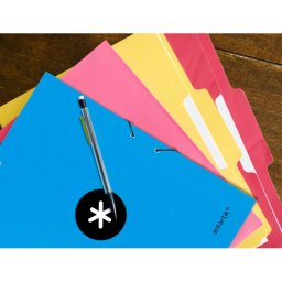 Carpeta antartik gomas tres solapas carton forrado a4 color azul