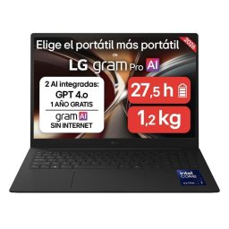 Portátil LG Gram 16Z90S 16" Intel Core Ultra 7 155H 32GB 512GB SSD Arc Graphics Sin Sistema Operativo