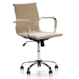 VS Venta-Stock Croma Sillón de Oficina Reclinable de Piel Sintética Taupe