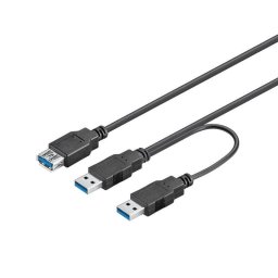 Goobay Cable USB 3.0 a 2 x USB Hembra/Macho 30cm Negro