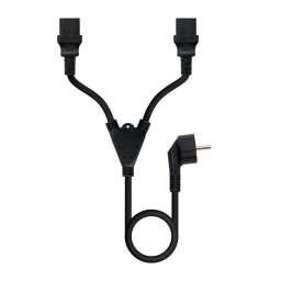 Nanocable Cable de Alimentación Schuko CEE7/7 Macho a 2xC13 Hembra 1.8m Negro