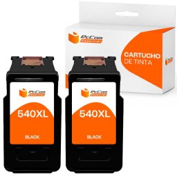 PcCom Essential Canon 540XL Cartucho Tinta Compatible Negro Pack 2