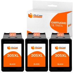 Pccom Essential HP 305XL Cartucho Tinta Compatible Negro Pack 3