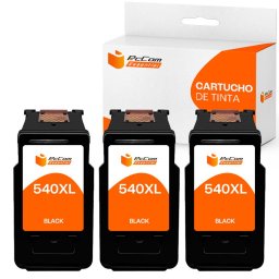 PcCom Essential Canon 540XL Cartucho Tinta Compatible Negro Pack 3