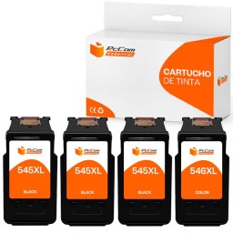 Pccom Essential HP 545XL/546XL Cartucho Tinta Compatible Negro/Tricolor Pack 4