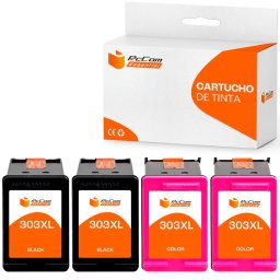 Pccom Essential HP 303XL Cartucho Tinta Compatible Negro/Tricolor Pack 4