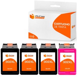 Pccom Essential HP 302XL Cartucho Tinta Compatible Negro/Tricolor Pack 3+1
