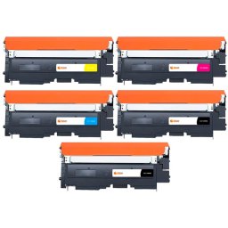 Pccom Essential Tóner Compatible Samsung SU100A/ST966A/SU234A/SU444A Negro/Cian/Magenta/Amarillo Pack 5