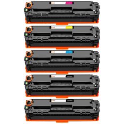Pccom Essential Tóner Compatible HP 125a/128a/131x/131a Negro/Cian/Magenta/Amarillo Pack 5