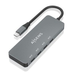 Hub USB Aisens 3.2 Gen2 10G 4 USB-C 15cm Gris