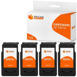 Pccom Essential Canon Pg560xl/cl561xl Cartuchos Tinta Compatible Negro/tricolor Pack 4
