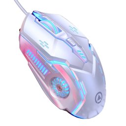Kinsi G5 Ratón Óptico Gaming RGB 3200DPI 6 Teclas Mecánico Blanco
