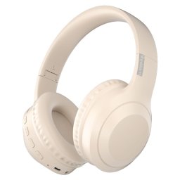 Kinsi H&SV5 Auriculares Inalámbricos Bluetooth/Jack3.5/USB-C/Tarjeta TF Crema