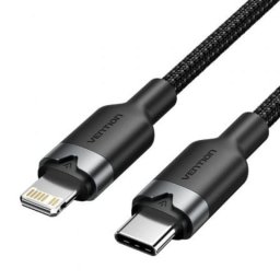 Cable USB-C a Lightning Vention LALBH 27W 2m Negro