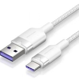 Cable USB 2.0 Vention CTOWH 2m 100W 6A USB-C a USB-A Blanco