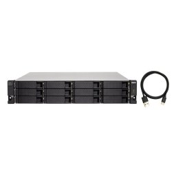 Caja Rack 2U QNAP TL-R1200C-RP Acero Negro/Gris 12 Bahías SATA USB-C Hot Swap y RAID