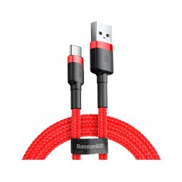 Cable de datos Baseus Cafule USB-A USB-C 2m carga rápida nylon rojo