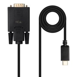 Cable conversor USB-C Nanocable 10.15.5202 Macho a VGA Macho 1.8m Negro Plug&Play