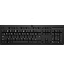 Teclado HP 125 USB Alámbrico Completo 100% Negro Cable 1.8m