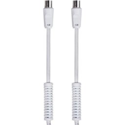 Cable de antena DCU 303015 Blanco 1,5 m con filtros macho/hembra